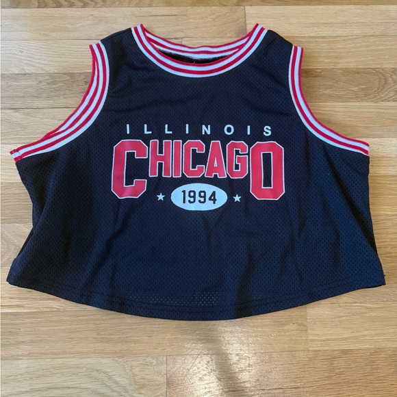 Chicago Illinois 1994 Mesh Basketball Crop Top M Vintage inspired Streetwear - Picture 2 of 6